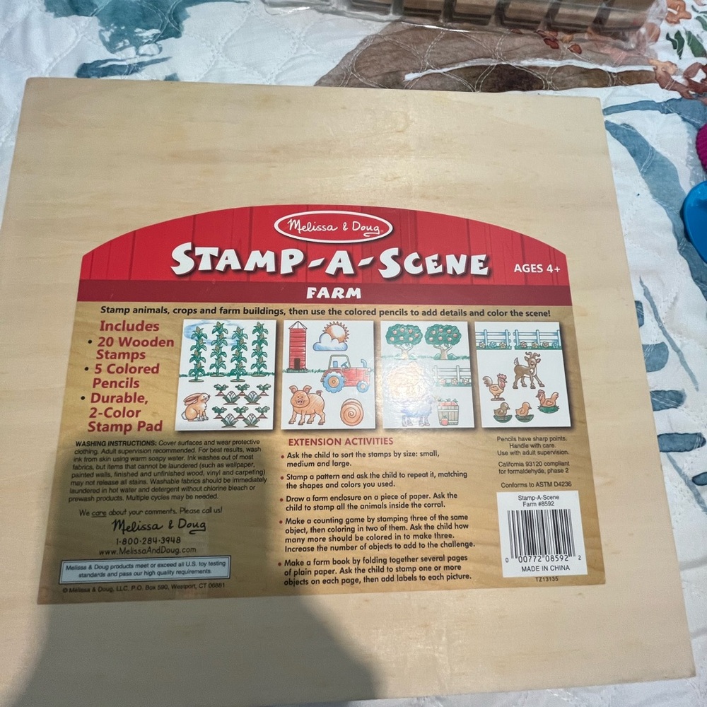 Melissa & Doug Farm Stamp Set with Wooden Stamps
